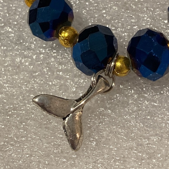 NWOT - Tropical Stretchy Mexican Silver & Gold Balls Dangle Charm Bracelet - Picture 11 of 14